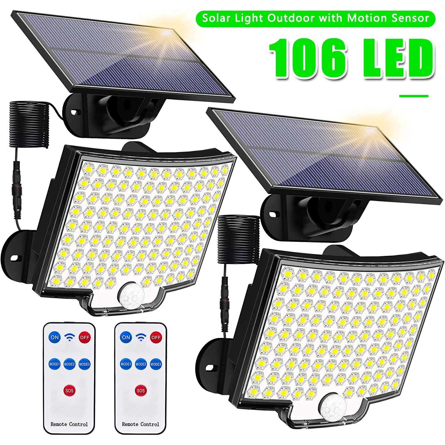 Outdoor Power Garage - 106LED Solar Light Outdoor Waterproof with