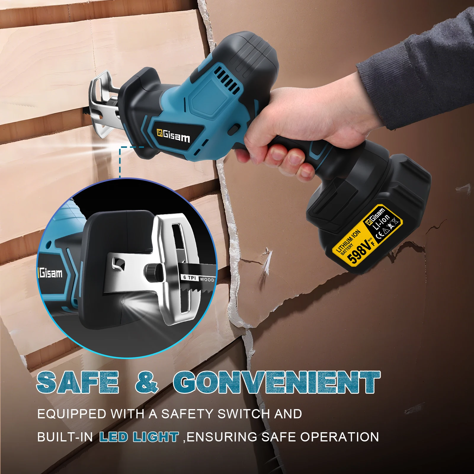 Gisam 3600w Brushless Reciproc - Pole Saw Cordless review and price