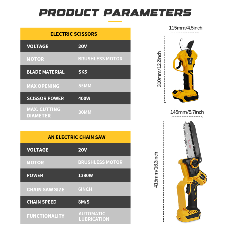 Brushless 6 Inch Electric Chai - Pole Saw Cordless review and price