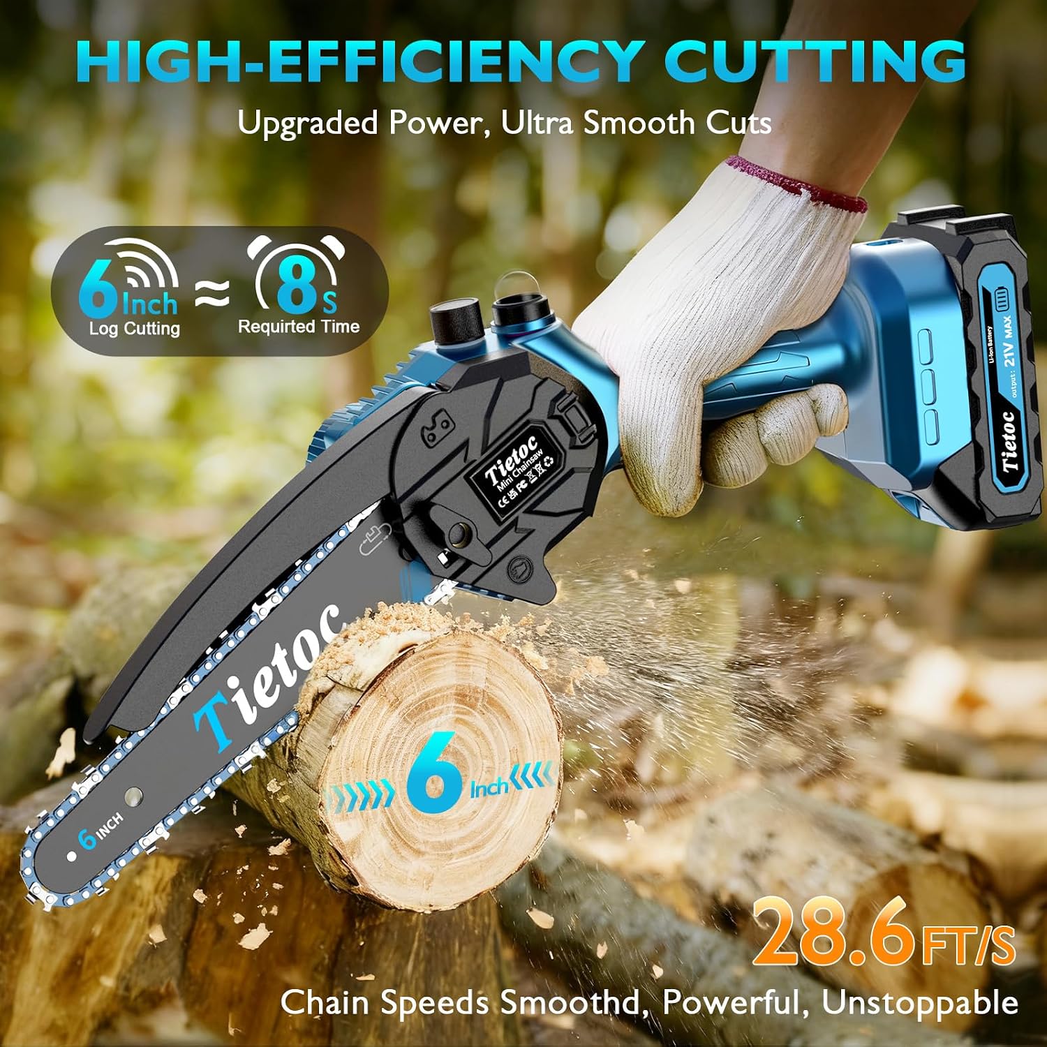 Mini Chainsaw, 6 Inch Chain Sa - Pole Saw Cordless review and price