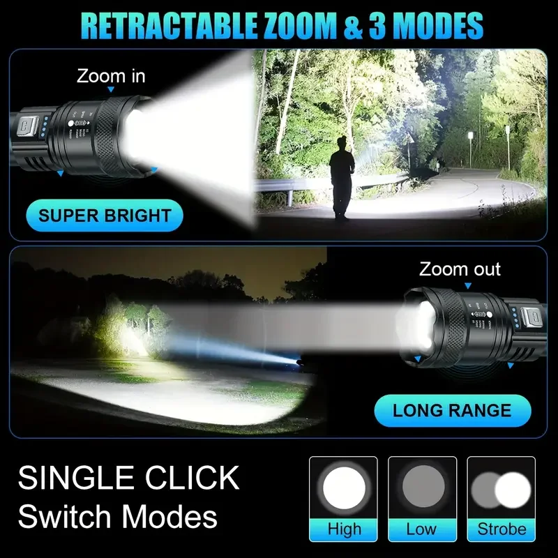 Tactical LED Flashlight 2000LM - Outdoor Power Supply review and price