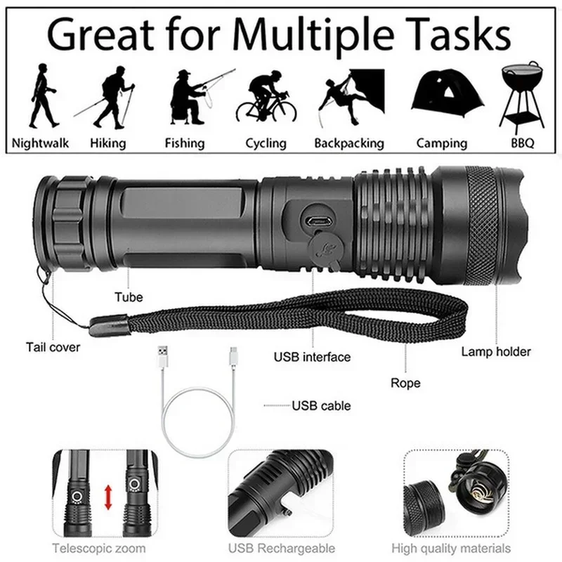 High Power XHP70 Led Flashligh - Outdoor Power Supply review and price